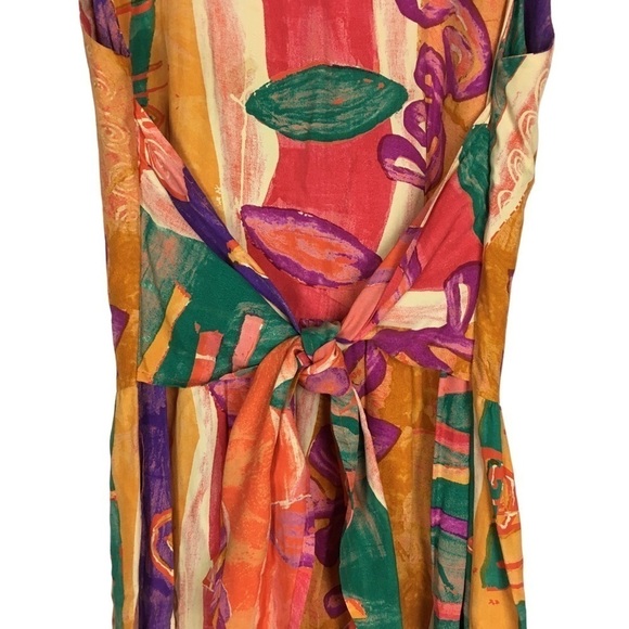 VINTAGE Rabbit Rabbit Rabbit Designs Dress Abstract Print 80s 90s Style Size 6 - Picture 2 of 12